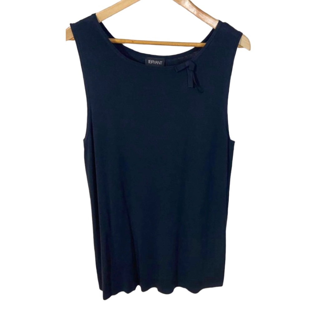 Lane Bryant Navy Blue Tank Top Sleeveless Blouse w/ Bow Accent Plus Size 18/20